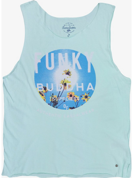 FUNKY BUDDHA Women Suppliers Tank Top - TURQUOISE - FBL52-4115-TURQ