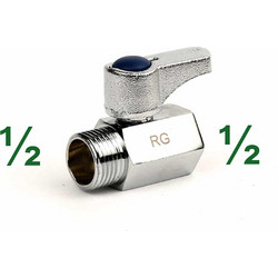 REGINA Διακοπτάκι Mini Σφαιρικό 1/2" Χρωμέ Vegara (02016)