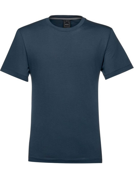 GEOX M T-SHIRT λαιμοκοψη μπλε ελαφρύ ύφασμα 100% Βαμβάκι Κανονική εφαρμογή