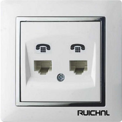 Πρίζα γραμμής τηλεφώνου διπλή - Χωνευτή - RC3618-RJ11 - 674967 Tradesor