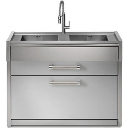 Μονάδα διπλού νεροχύτη 120cm με δύο συρτάρια inox SWING G12C-L2-SS Steel
