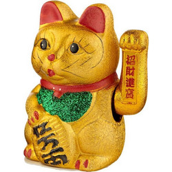 Διακοσμητική Γάτα από Κεραμικό Υλικό Maneki Neko Χρυσή 20cm