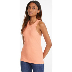 Puma Cl Ribbed Tank Γυναικείο Αθλητικό T-Shirt Σομόν 534605-28