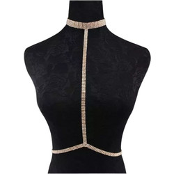 Ghetto Rhinestone Body Chain Necklaces Choker Waist Chain Gold