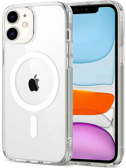 Back Cover Θήκη Ενισχυμένης Σιλικόνης με Magsafe για Apple iPhone 11 Διάφανο