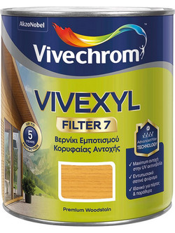 Vivechrom Vivexyl Filter 7 701 Συντηρητικό Εμποτισμού Ξύλου Έτοιμο προς Χρήση Satin Διάφανο 2.5lt
