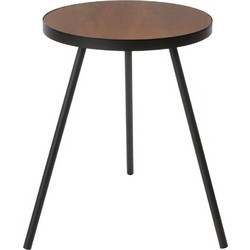 Βοηθητικό Τραπέζι TOWER Round Μαύρο Μ 49 x Π 49 x Υ 50 εκ. (Ατσάλι / Ξύλο) - Yamazaki