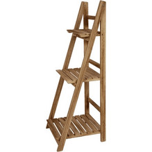 Σκάλα και Ραφιέρα Βιβλιοθήκη με 3 Ράφια 35x30x78cm Καφέ