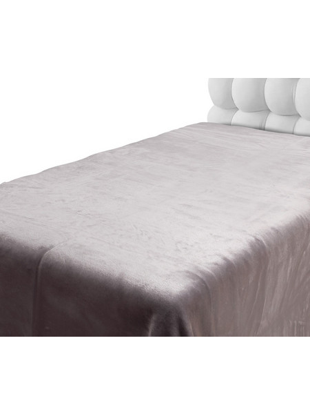 Βελουτέ κουβέρτες (220cm x 240cm) ανοιχτό γκρί