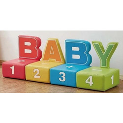 Μαλακός παιδικός καναπές Baby με αριθμούς 4 θέσεων 140x39x49cm