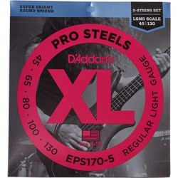 D'Addario EPS170-5 ProSteels Σετ 6 Χορδές Ηλεκτρικής Κιθάρας Stainless Steel 45-130" Mixed Tension
