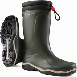 Dunlop Blizzard Γαλότσες Εργασίας Γονάτου με Γούνα Πράσινες
