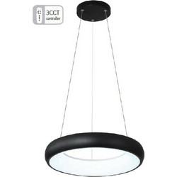 InLight Κρεμαστό Φωτιστικό Οροφής Μονόφωτο LED με Θερμό Λευκό Φως Λευκό 42023-A-Black