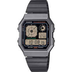 Casio Ψηφιακό Ανδρικό Ρολόι Χρονογράφος με Μαύρο Μεταλλικό Μπρασελέ A130WEGG-1AEF