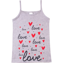 Φανελάκι Παιδικό Αμάνικο Minervakia Love 41919 Γκρι