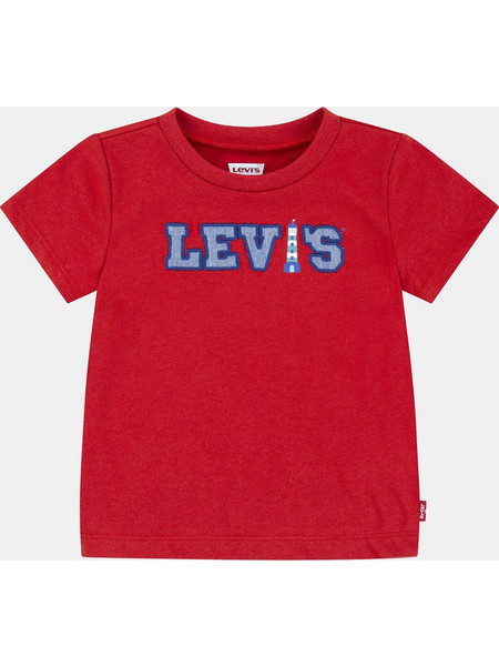 Levi's Logo Chambray Applique Βρεφικό T-Shirt 6EM317-R58 Pompeian Red