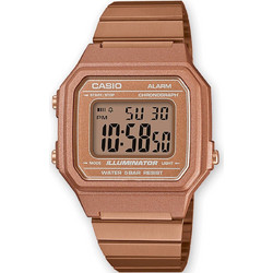Casio Vintage Ψηφιακό Ανδρικό Ρολόι Χρονογράφος με Ροζ Χρυσό Μεταλλικό Μπρασελέ B650WC-5AEF