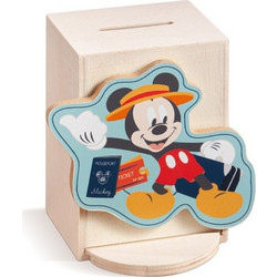 Ξύλινος Κουμπαράς Με Κοπτικό Mickey ΚΒ280