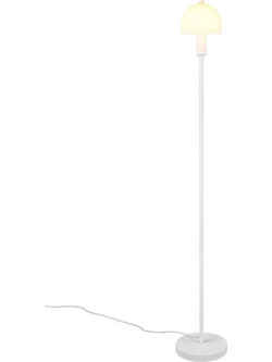 Φωτιστικό Δαπέδου Glenn 1xE14 Max 10W Foot Switch Μέταλλο Γυαλί Λευκό