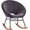 HomeMarkt Κουνιστή Πολυθρόνα Βελούδινη Γκρι Paulina HM8399.01