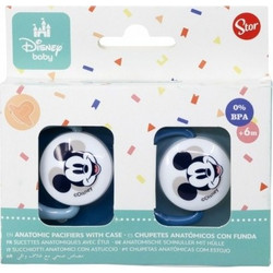 Stor Mickey Mouse Smiles Ορθοδοντικές Πιπίλες Σιλικόνης 6m+ 2τμχ