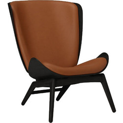 Πολυθρόνα The Reader Hope Leather 5103C5502-10 78x91x105cm Black Oak Cognac