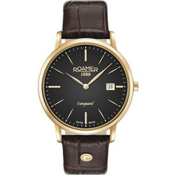 Roamer Vanguard Ανδρικό Ρολόι με Καφέ Δερμάτινο Λουράκι R979809485509