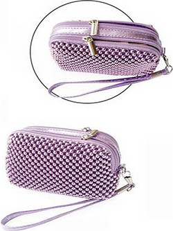 VOLTE-TEL ΘΗΚΗ ΠΟΥΓΚΙ-ΠΟΡΤΟΦΟΛΙ ZIPPER ΜΕ ΠΕΡΛΕΣ V302 PURPLE