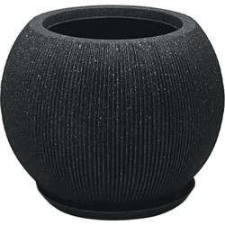 MarHome Κασπώ Ριγωτό Polyresin Μαύρο 37x30cm