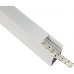 GLOBOSTAR ALP-LINEAR LUMILINE 61763-3M Επιφανειακό / Κρεμαστό / Επιτοίχιο Προφίλ Αλουμινίου με Λευκό Γαλακτερό Πατητό Κάλυμμα για Ταινίες LED IP20 - Λευκό Ματ - Μ300 x Π3.5 x Υ7cm