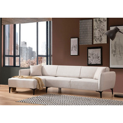 Papatya Belissimo Γωνιακός Καναπές Αριστερή Γωνία Off White 270x140x67cm