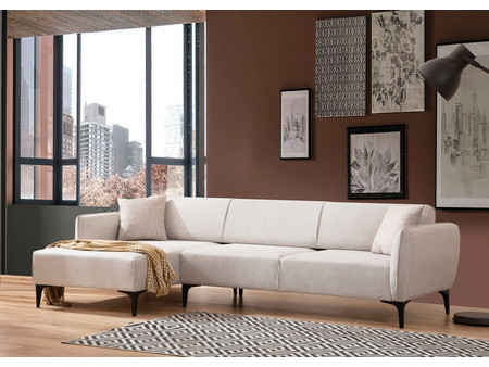 Papatya Belissimo Γωνιακός Καναπές Αριστερή Γωνία Off White 270x140x67cm