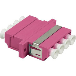 Fiber optic LC/LC Quad adapter, Multimode, OM4 Violet (156165F)