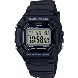 Casio Standard Ψηφιακό Ανδρικό Ρολόι Χρονογράφος με Μαύρο Καουτσούκ Λουράκι W-218H-1AVEF