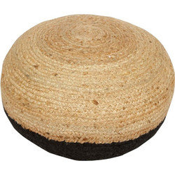 Πουφ Brana 302-000041 Φ40x30cm Natural-Black