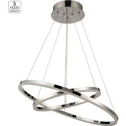 Home Lighting Olympic SE LED 60 40 Κρεμαστό Φωτιστικό Οροφής Δίφωτο LED Ασημί 77-8123 Chrome