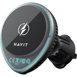 Havit - Car Holder With Wireless Charging (W3036) - With Cooler, For Air Vent, 15W - Black