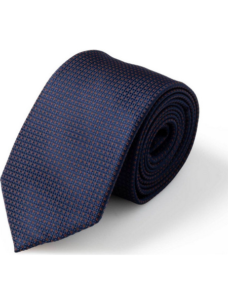 The Bostonians ανδρική γραβάτα με μικροσχέδιο Dobby - TIE0421 Μπλε Σκούρο