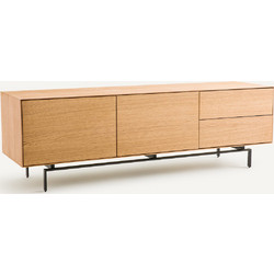 Έπιπλο τηλεόρασης με επένδυση δρυός Μ45xΠ160cm
