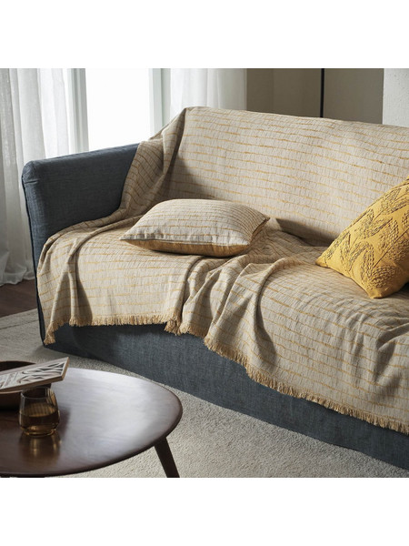Gofis Home Ριχτάρι Τριθέσιου Καναπέ 180x310 Vespera Leaf Gold 148/04