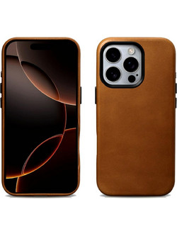 iCarer Leather Back Cover με MagSafe Camel Tan (iPhone 16 Pro)
