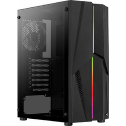 Aerocool Mecha Black Gaming Midi Tower Κουτί Υπολογιστή με Πλαϊνό Παράθυρο