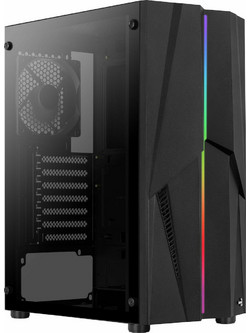 Aerocool Mecha Black Gaming Midi Tower Κουτί Υπολογιστή με Πλαϊνό Παράθυρο
