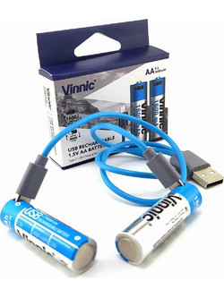 Μπαταρία Λιθίου AA Επαναφορτιζόμενη USB Li-Ion