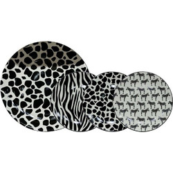 Πιάτα Γλυκού Safari (Σετ 7Τμχ) 028890 30x30x3cm White-Black Bone China