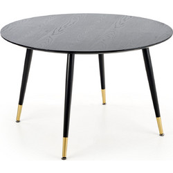 Halmar Τραπέζι Τραπεζαρίας Embos Μαύρο / Χρυσό 120x120x75 cm