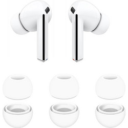 Techsuit - (3 pack) Replacement Ear Tips Airvibe (ET3) -For Samsung Galaxy Buds 3 Pro, Premium Silicone S, M, L Sizes - White