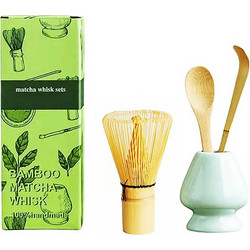 Cardinal Bamboo Matcha Whisk 100% Handmade 4 Pieces Set (Χειροποίητο Σετ Τσαγιού Μάτσα 4 Τεμαχίων)