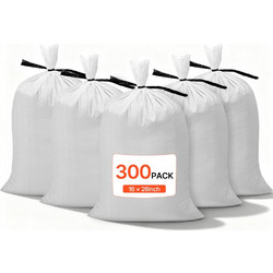Κενές σακούλες άμμου VEVOR, 300 συσκευασίες 40 x 66 cm, Σάκοι άμμου βαρέως τύπου με κορδόνια, Σάκοι άμμου από υφασμένο πολυπροπυλένιο χωρητικότητας 22,6 kg, Σάκοι άμμου ανθεκτικοί σε σχίσιμο και UV γι