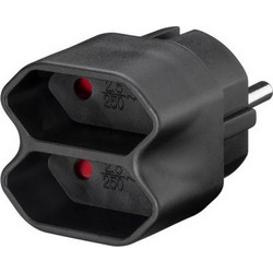 Aντάπτορας Ρεύματος GOOBAY 51002 2x Euro 230V 2.5A Black